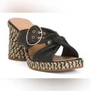 GAIMO Karoo Crisscross Knotted Sandal - Black Sz 9/Euro 40